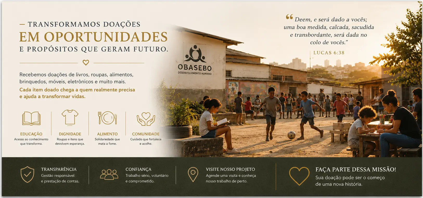 Oba Sebo e Livraria Curitiba - Participe do nosso Projeto de Transformação Social - Doe Livros, Discos, CDs, DVDs, Alimentos, Roupas, Móveis, Eletrônicos, Etc.
